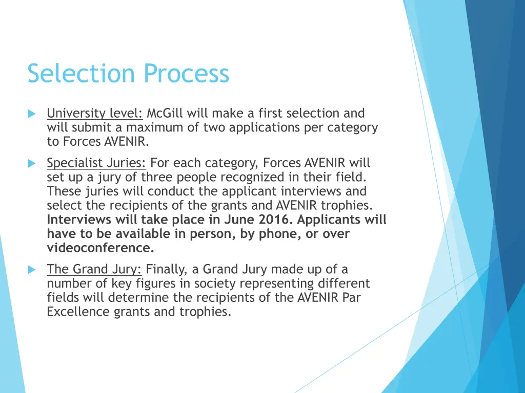 selection process