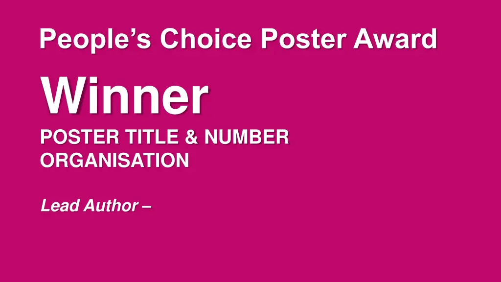 people s choice poster award winner poster title