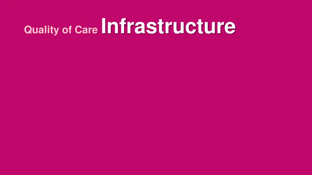 quality of care infrastructure