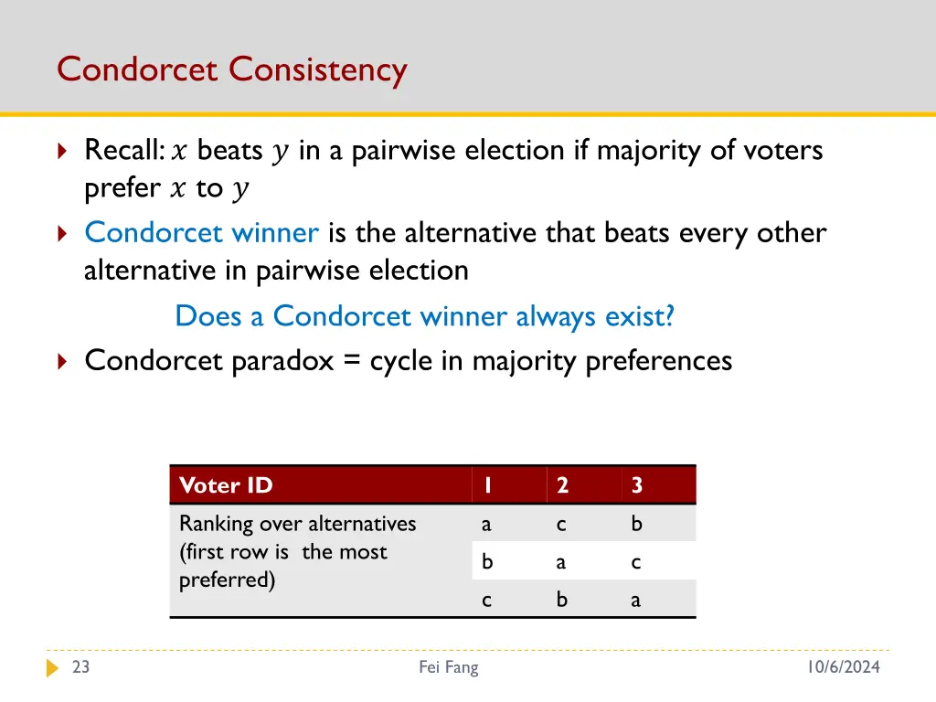 condorcet consistency