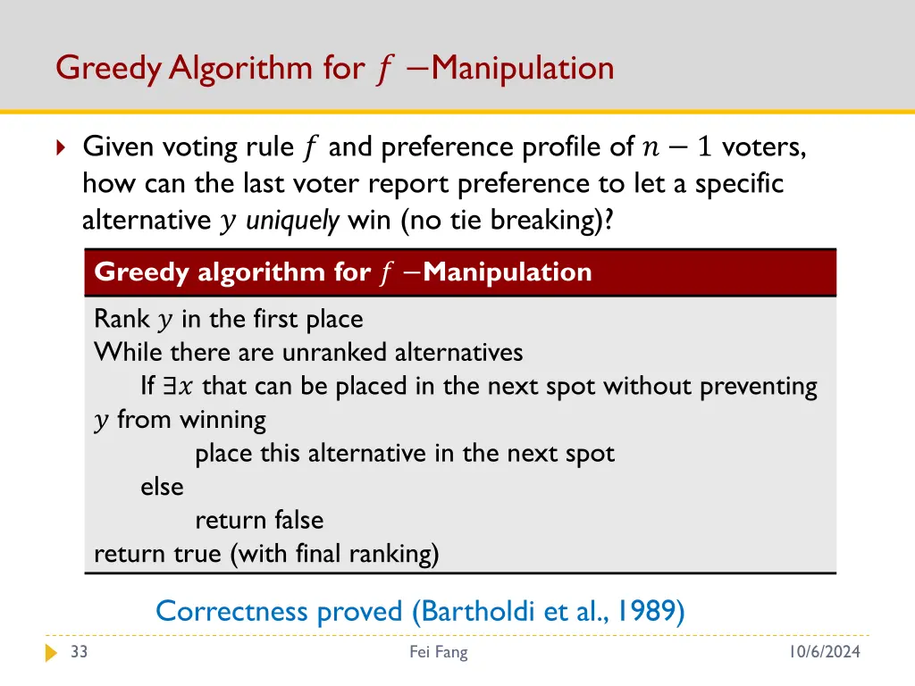 greedy algorithm for manipulation