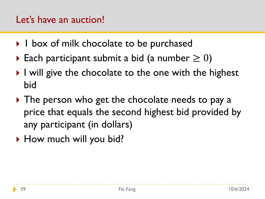 let s have an auction