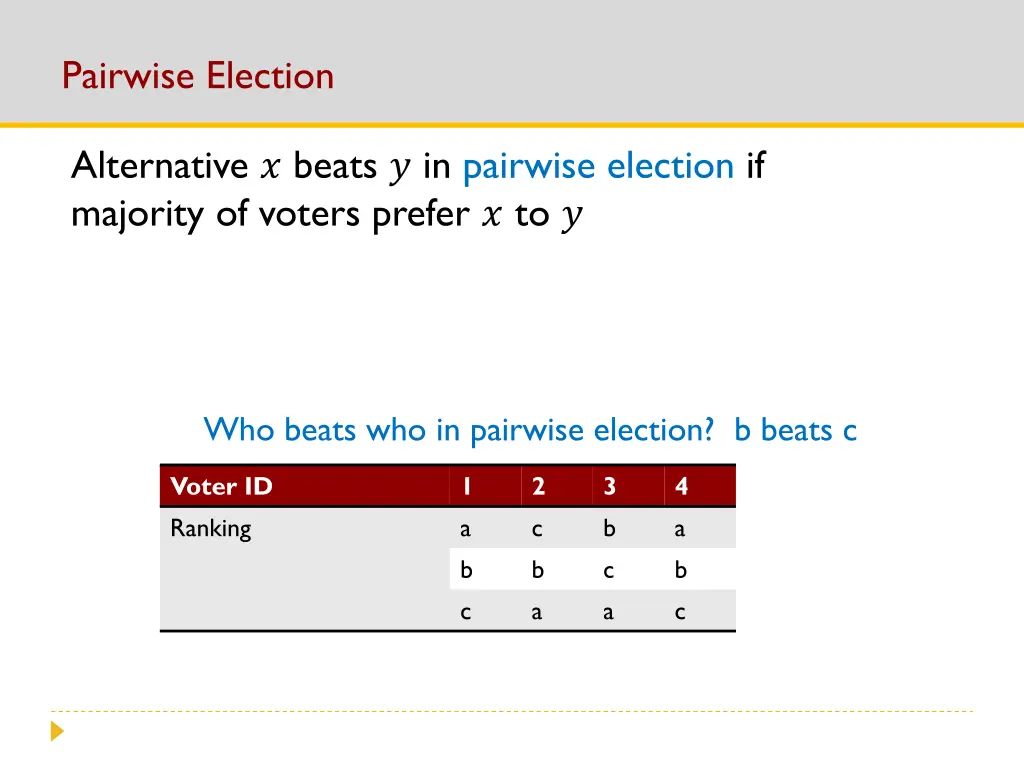 pairwise election