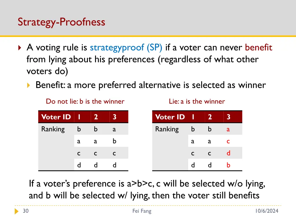 strategy proofness 2