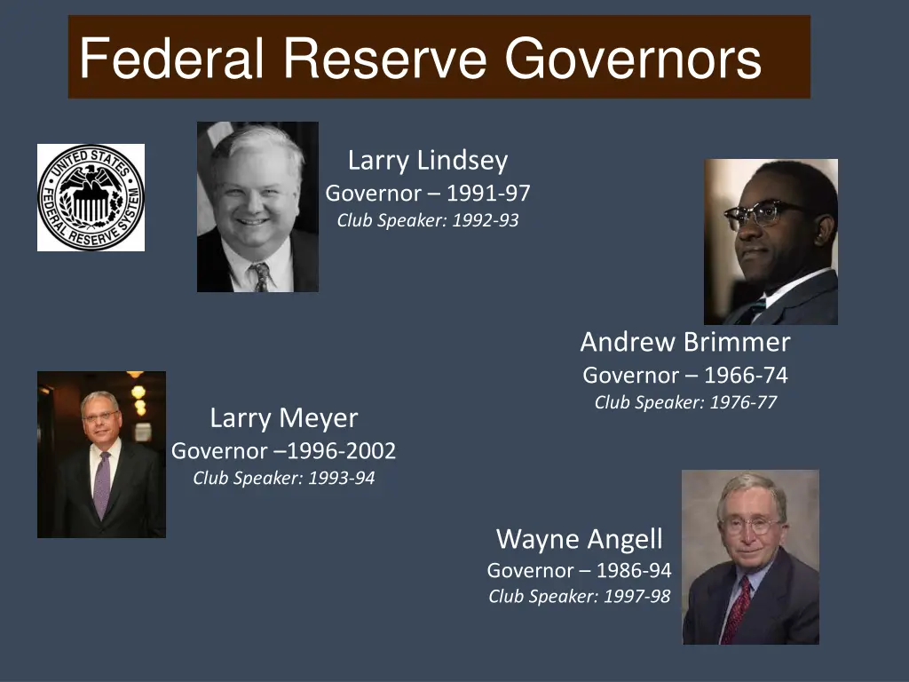 federal reserve governors