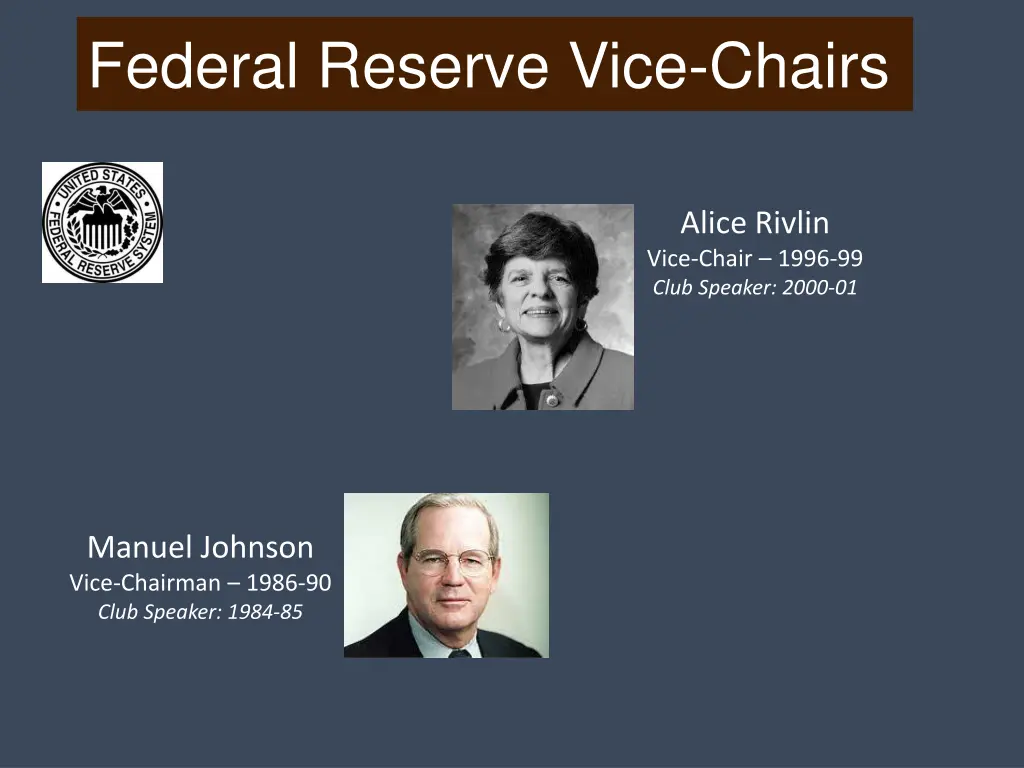 federal reserve vice chairs