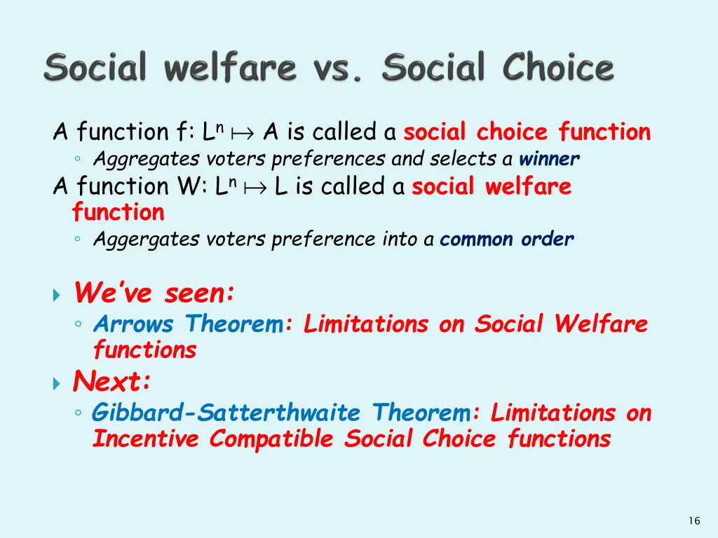 a function f l n a is called a social choice