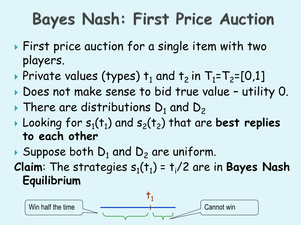 first price auction for a single item with