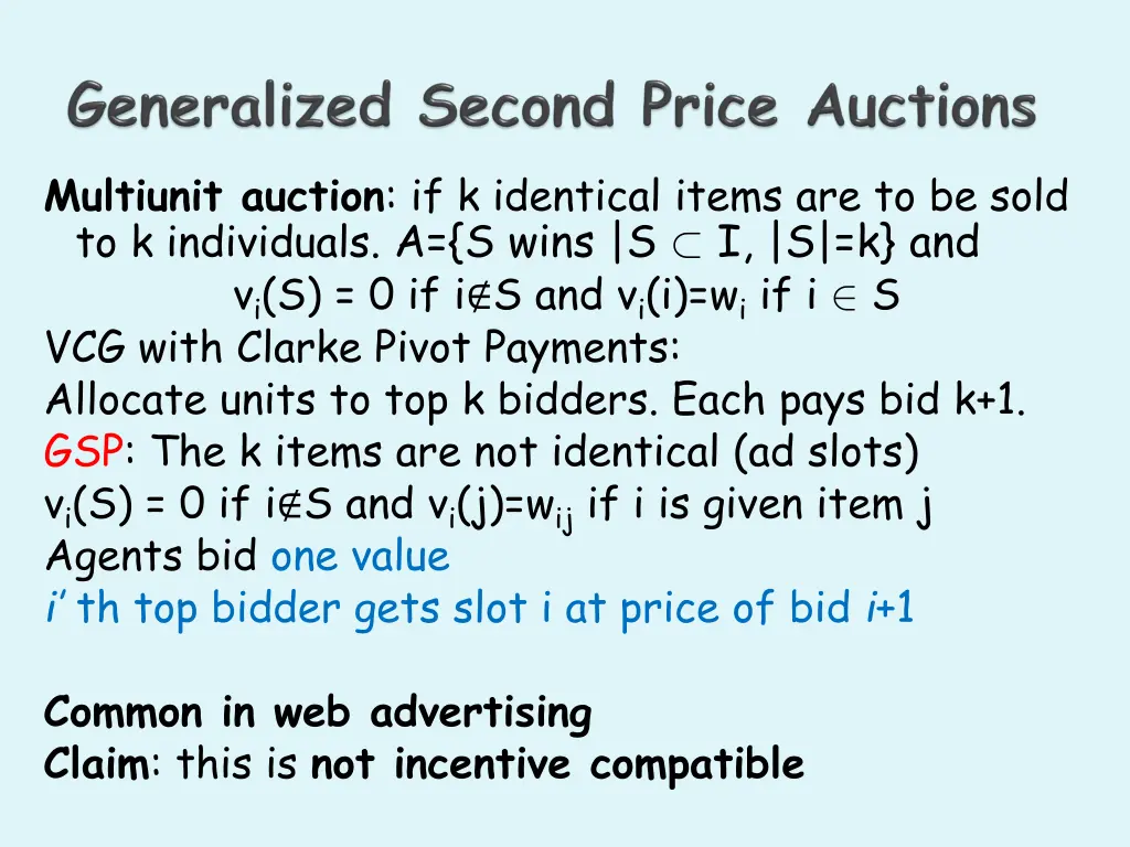 multiunit auction if k identical items