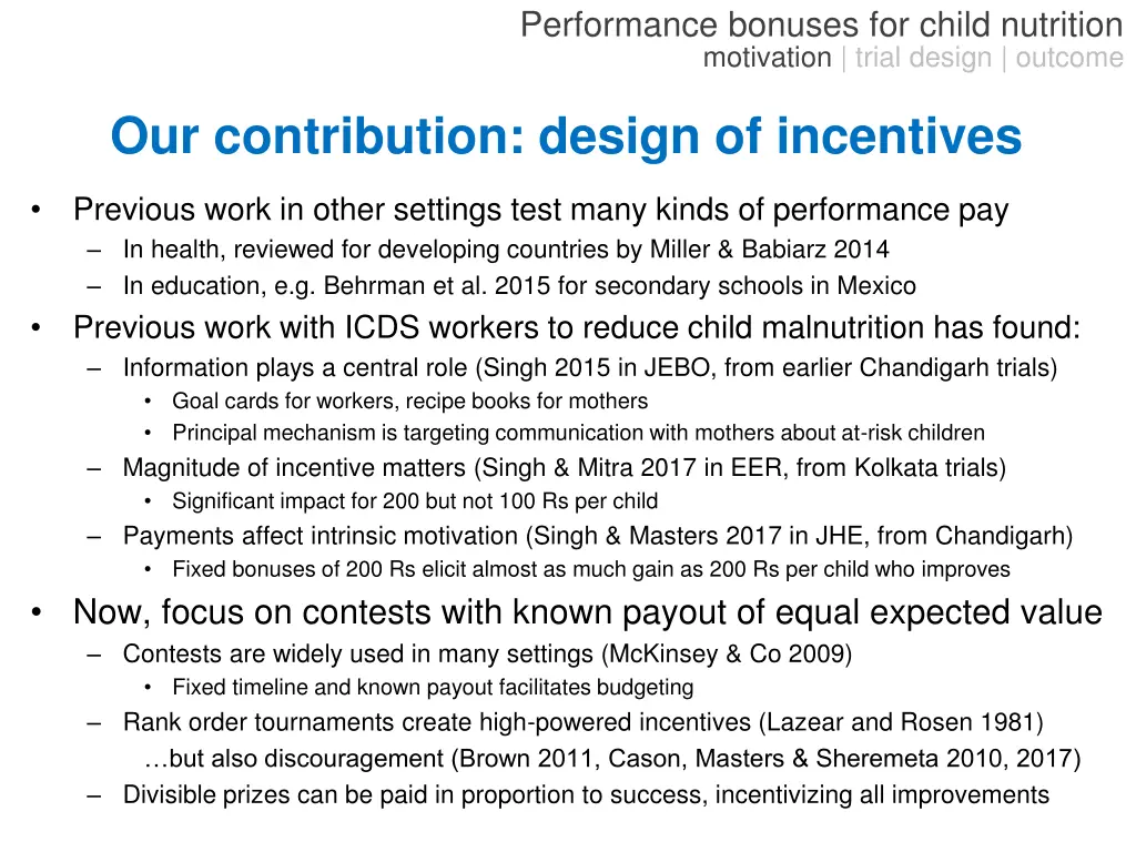 performance bonuses for child nutrition 1