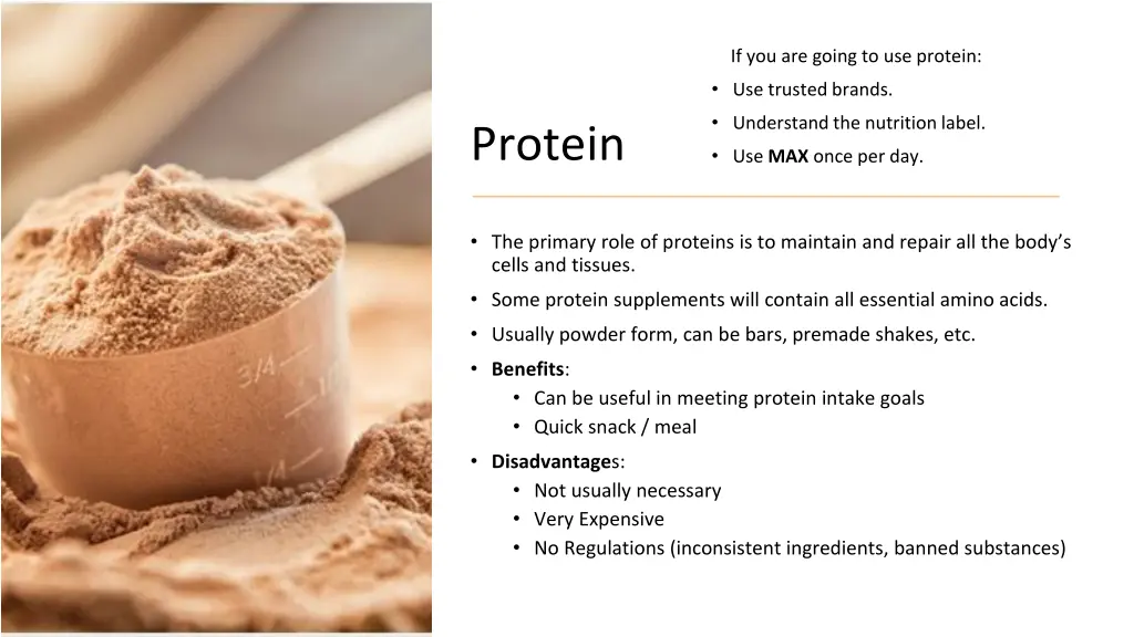 if you are going to use protein