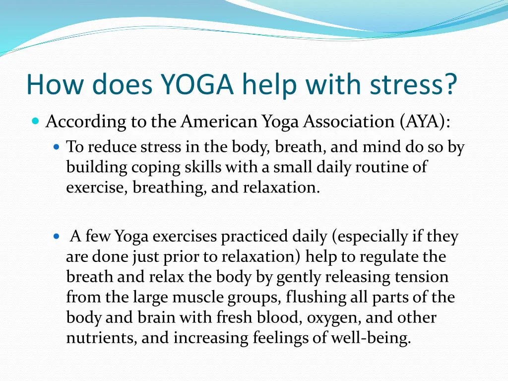 how does yoga help with stress