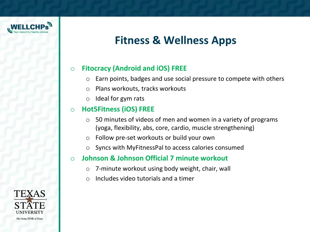 fitness wellness apps