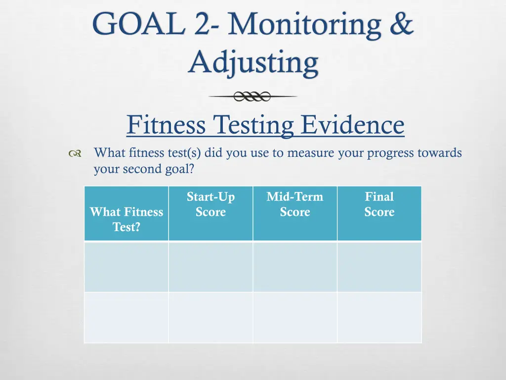 goal 2 monitoring adjusting