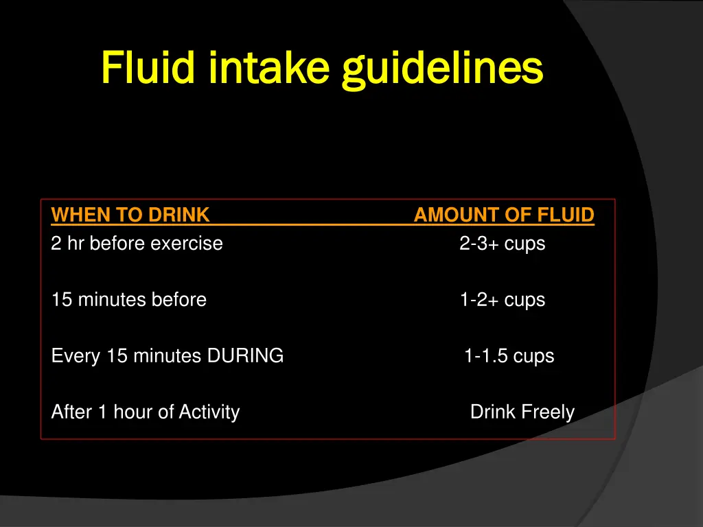 fluid intake guidelines fluid intake guidelines