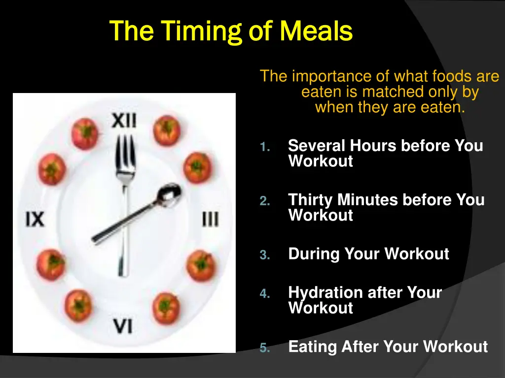 the timing of meals the timing of meals