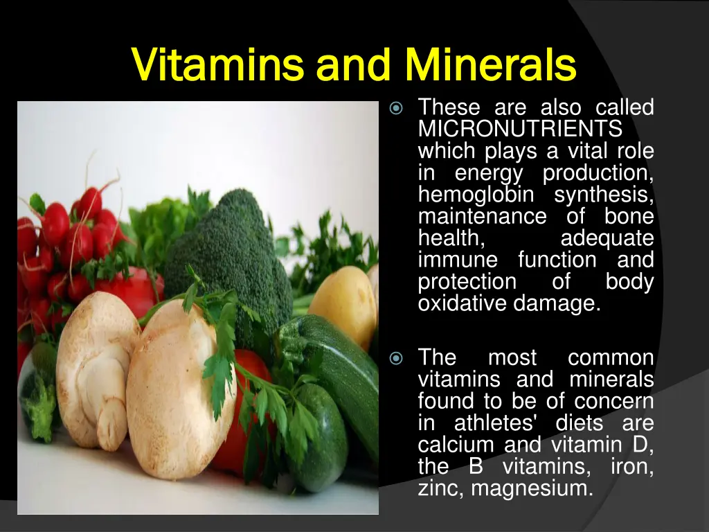 vitamins and minerals vitamins and minerals