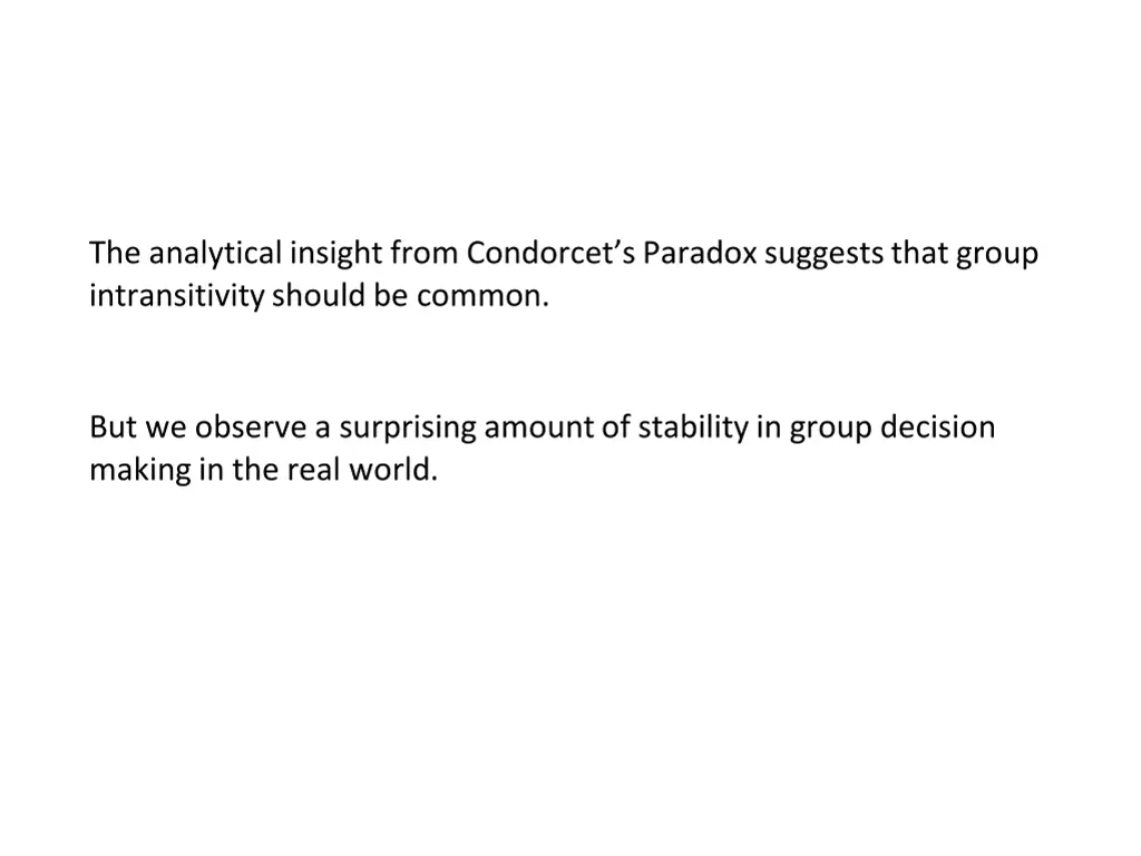 the analytical insight from condorcet s paradox