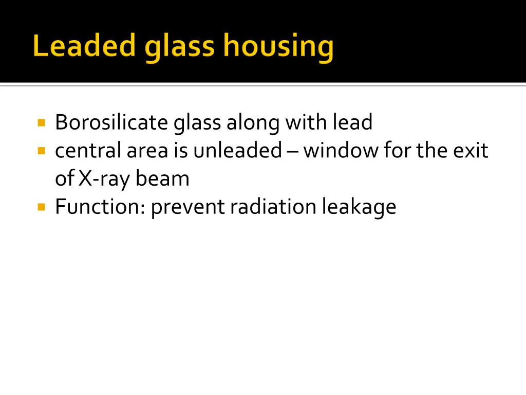 borosilicate glass along with lead central area