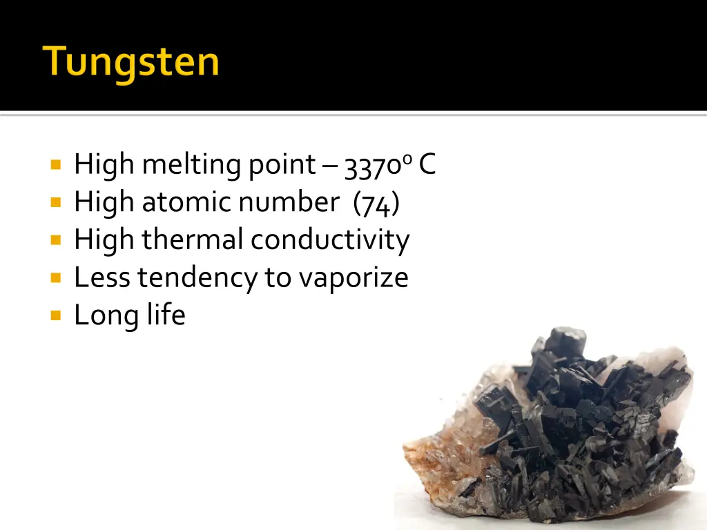 high melting point 3370 0 c high atomic number