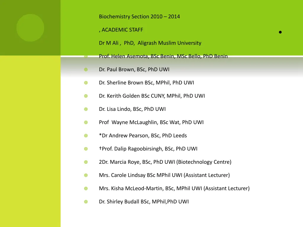 biochemistry section 2010 2014