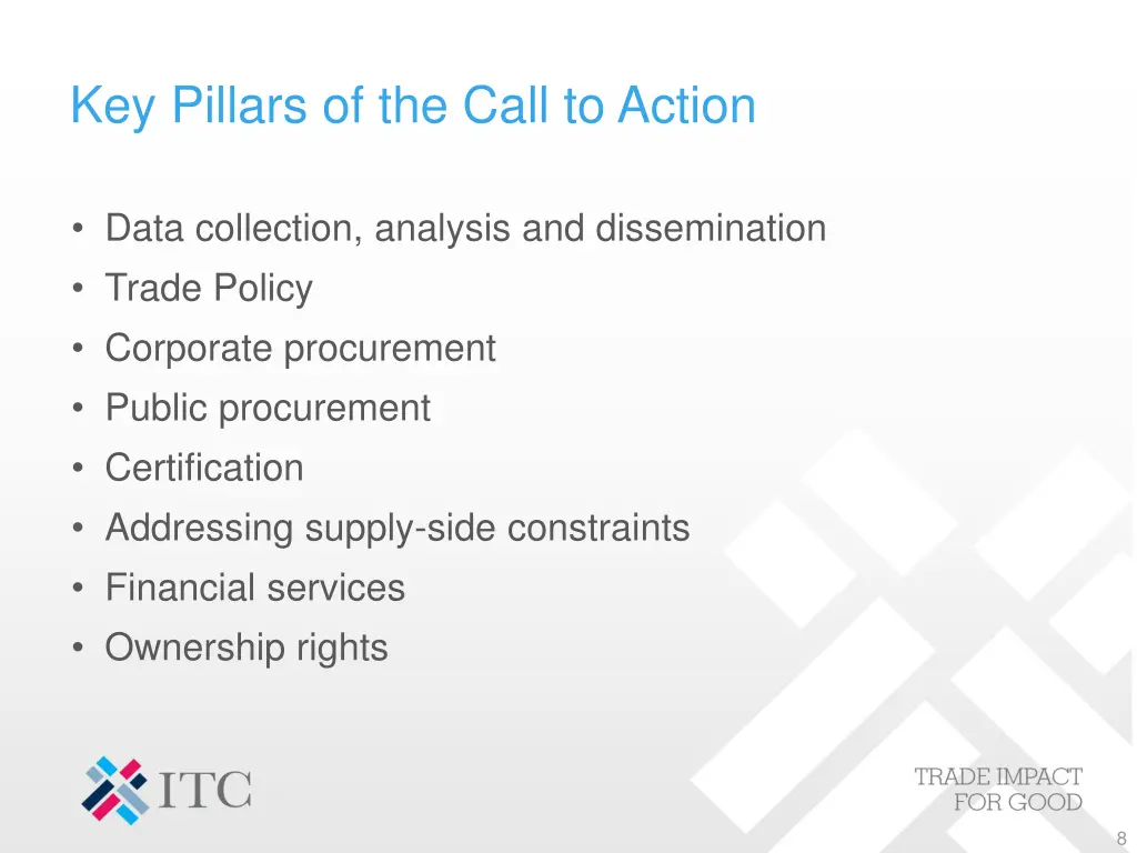 key pillars of the call to action