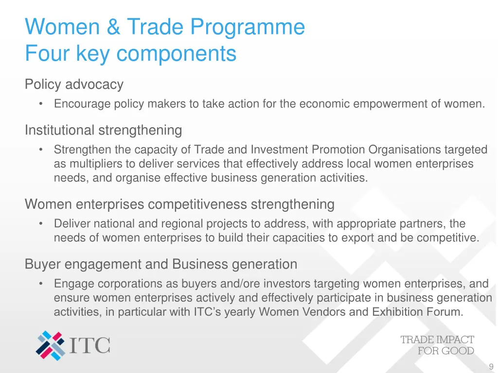 women trade programme four key components