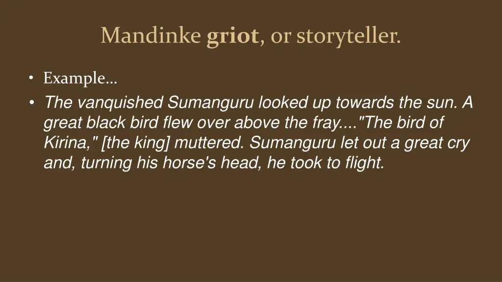 mandinke griot or storyteller