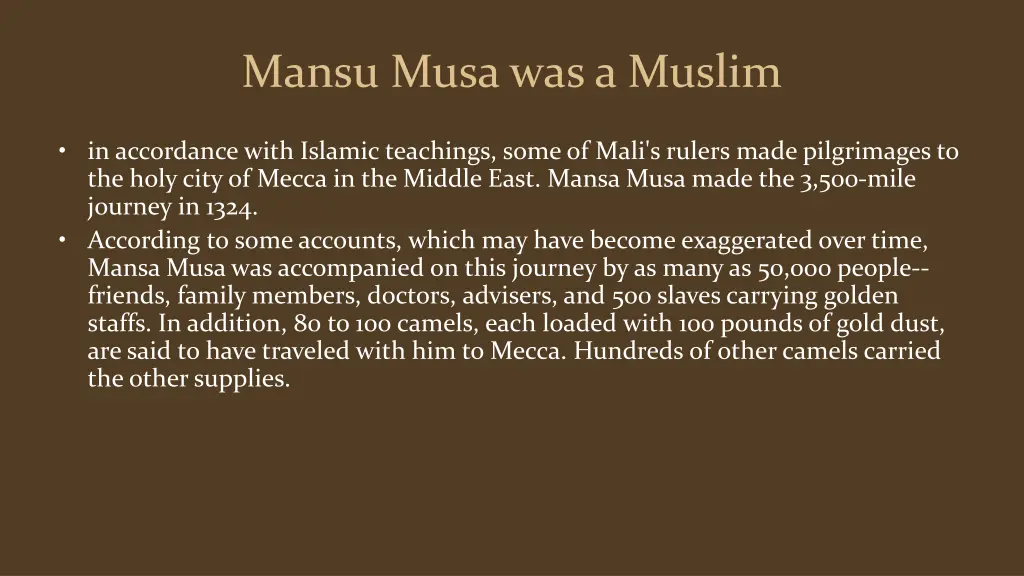 mansu musa was a muslim