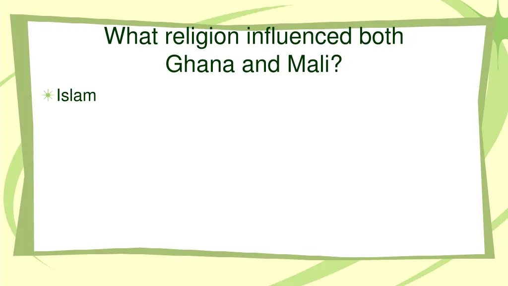 what religion influenced both ghana and mali