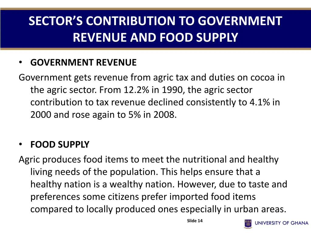 sector s contribution to government revenue