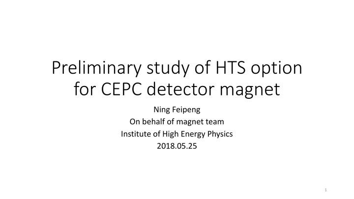 preliminary study of hts option for cepc detector