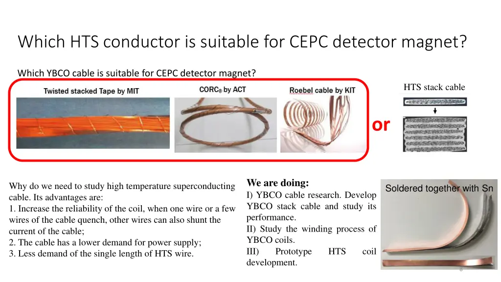 which hts conductor is suitable for cepc detector 2