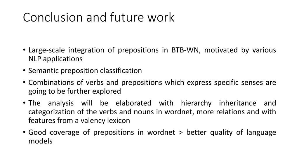 conclusion and future work