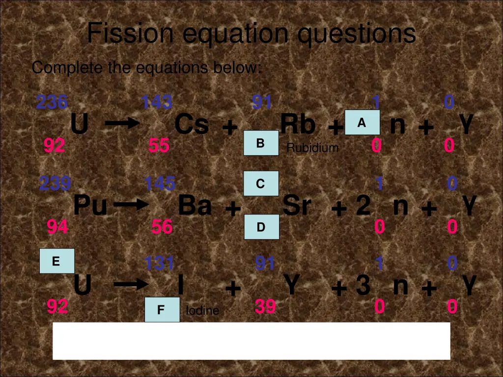 fission equation questions 1