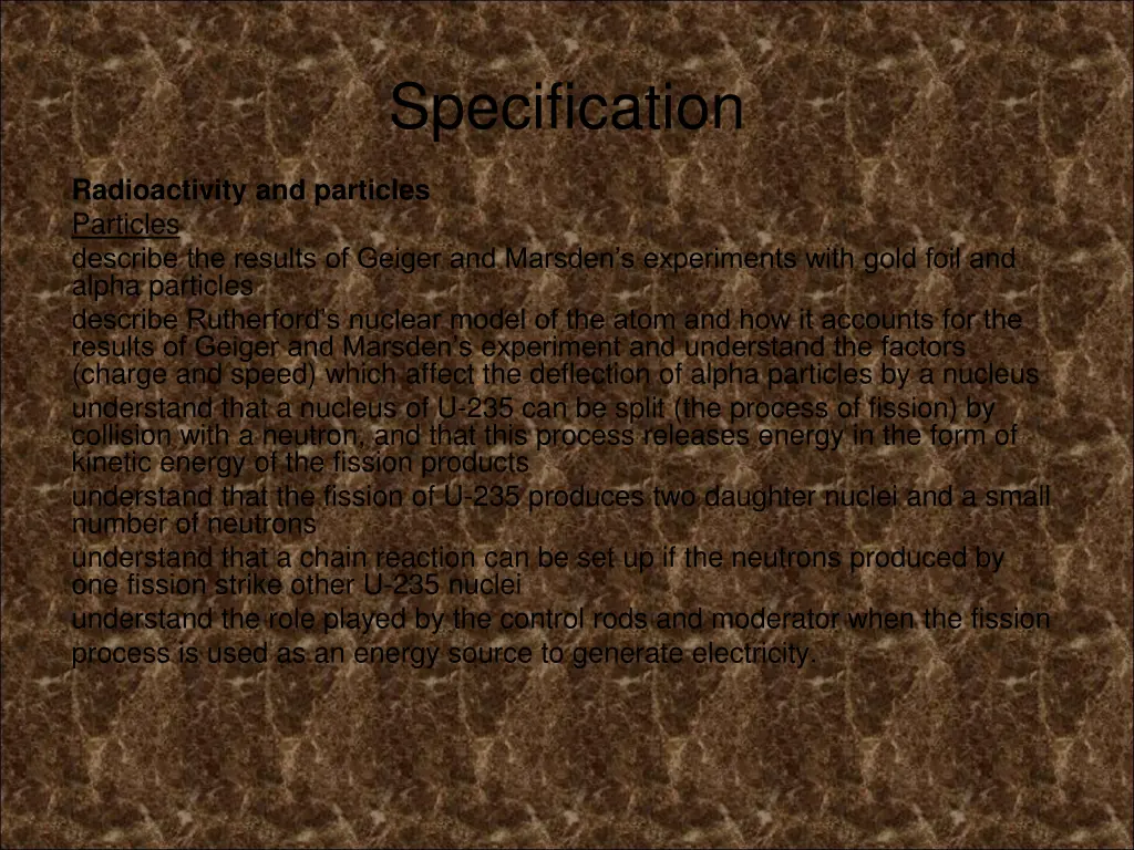 specification