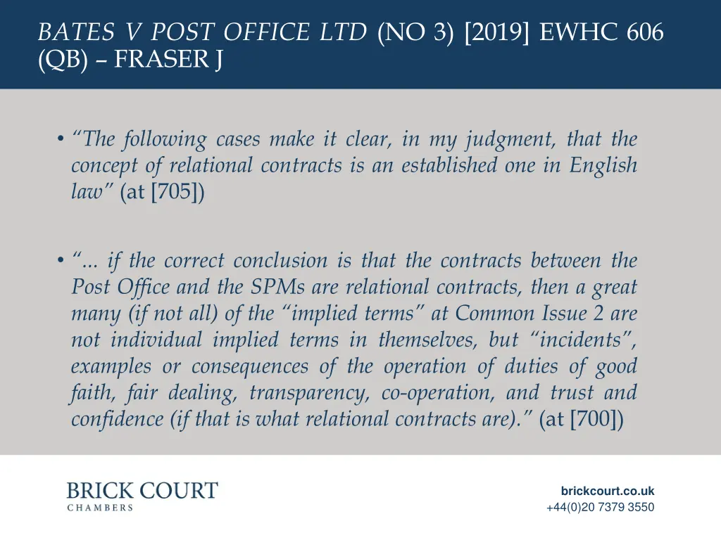 bates v post office ltd no 3 2019 ewhc