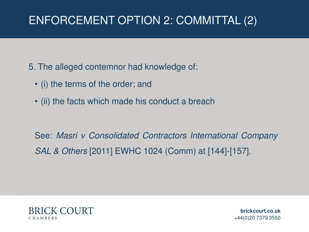 enforcement option 2 committal 2