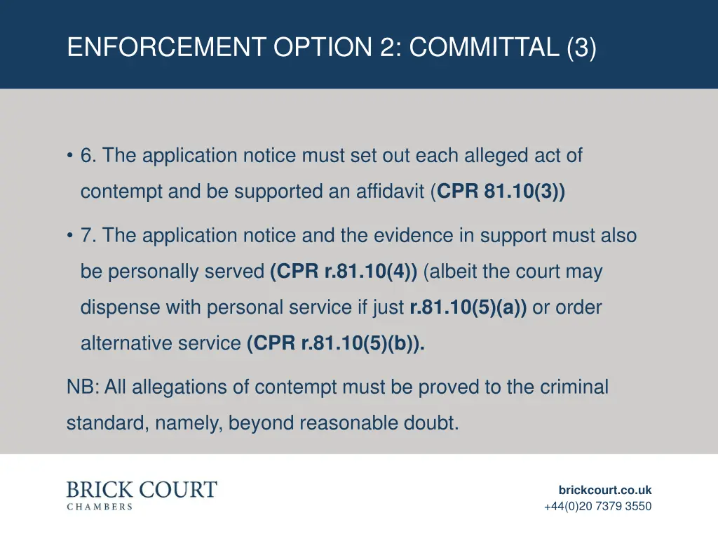 enforcement option 2 committal 3