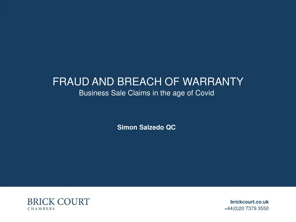 fraud and breach of warranty business sale claims