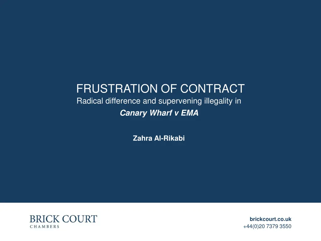 frustration of contract radical difference