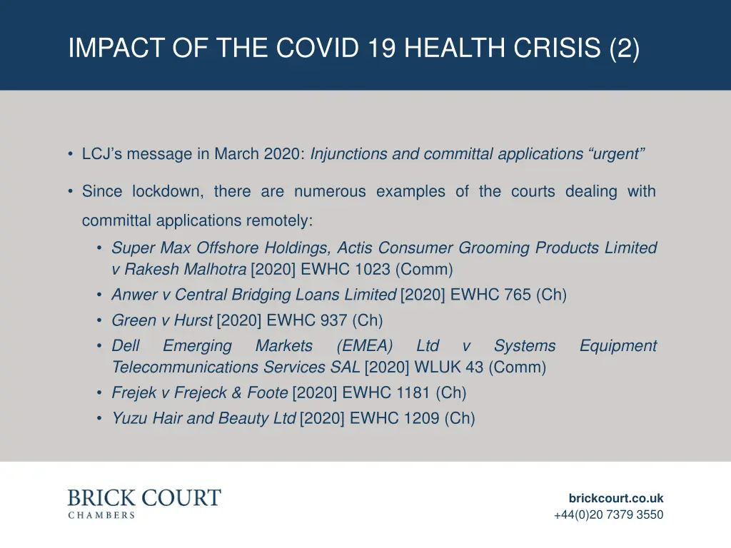 impact of the covid 19 health crisis 2