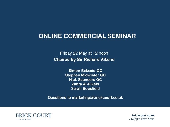 online commercial seminar