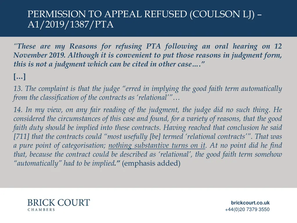 permission to appeal refused coulson lj a1 2019