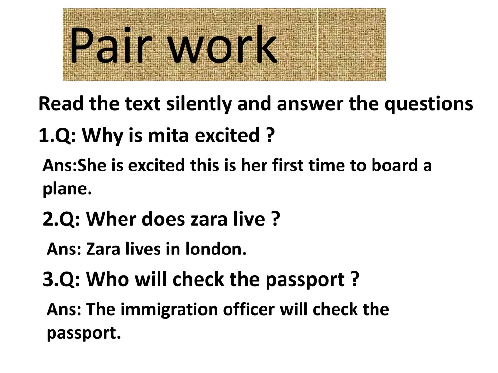 pair work