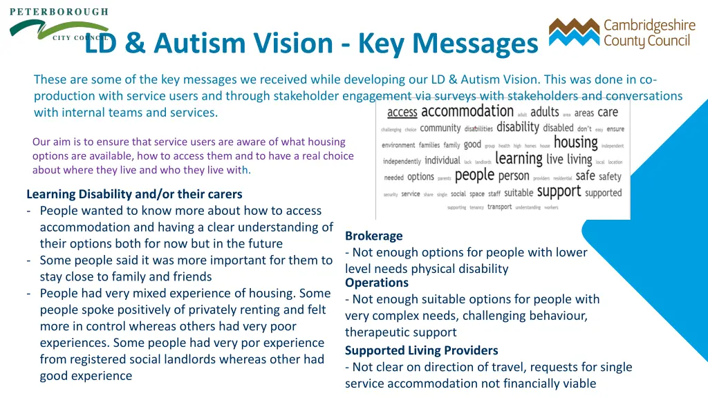 ld autism vision key messages