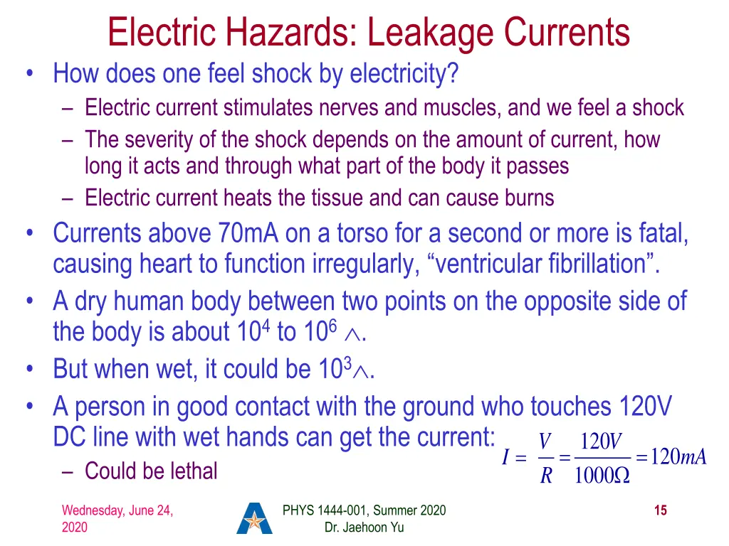 electric hazards leakage currents