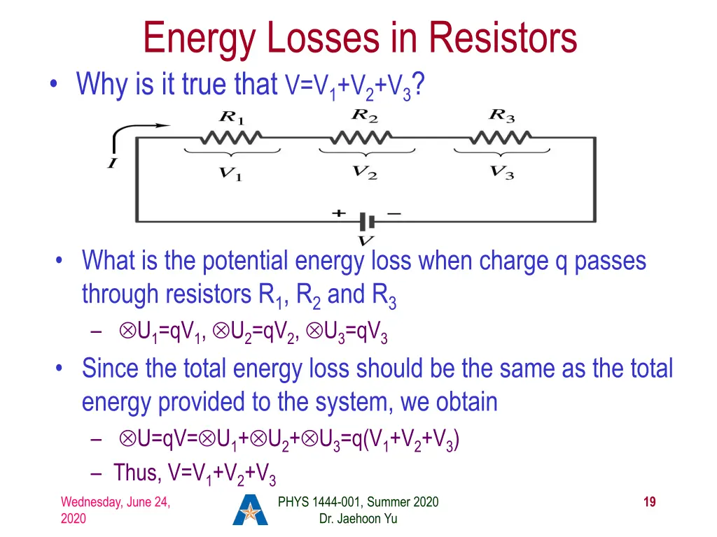 energy losses in resistors