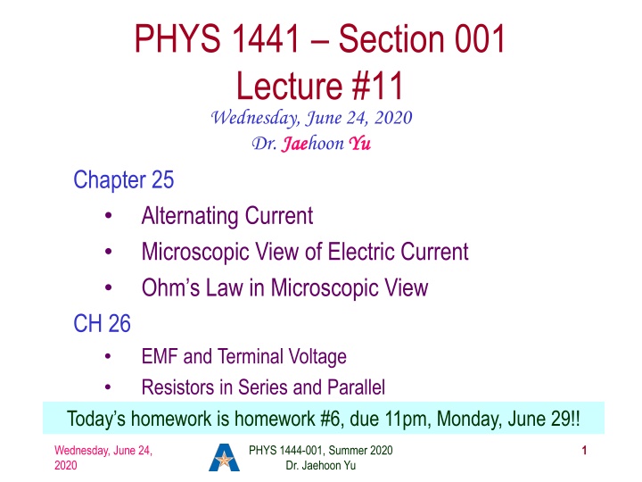 phys 1441 section 001 lecture 11 wednesday june