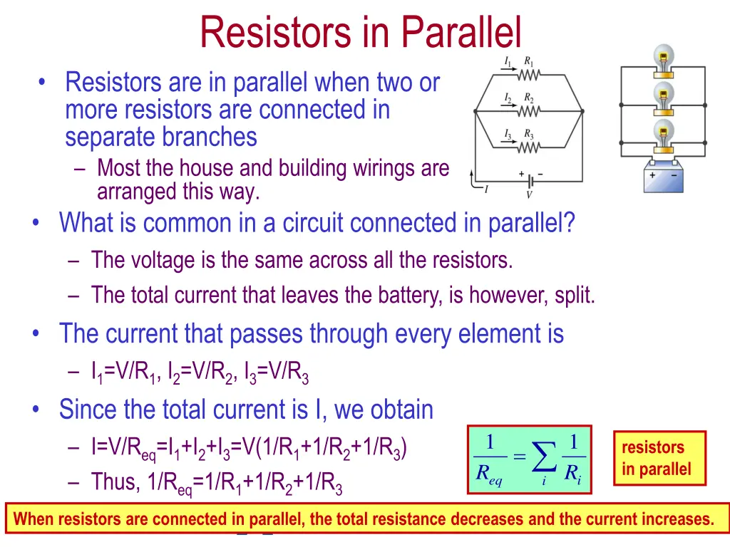 resistors in parallel